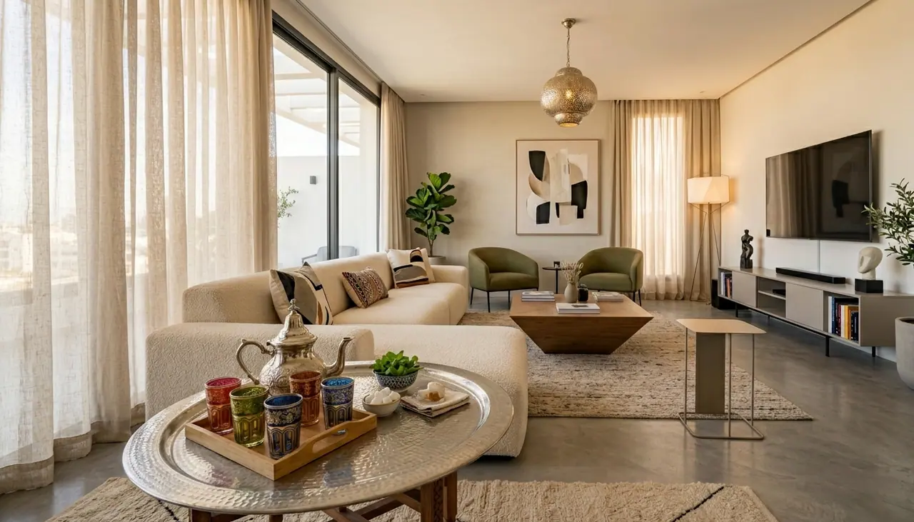 Intérieur d'un appartement une chambre géré par un membre du réseau dans le quartier Maarif à Casablanca
