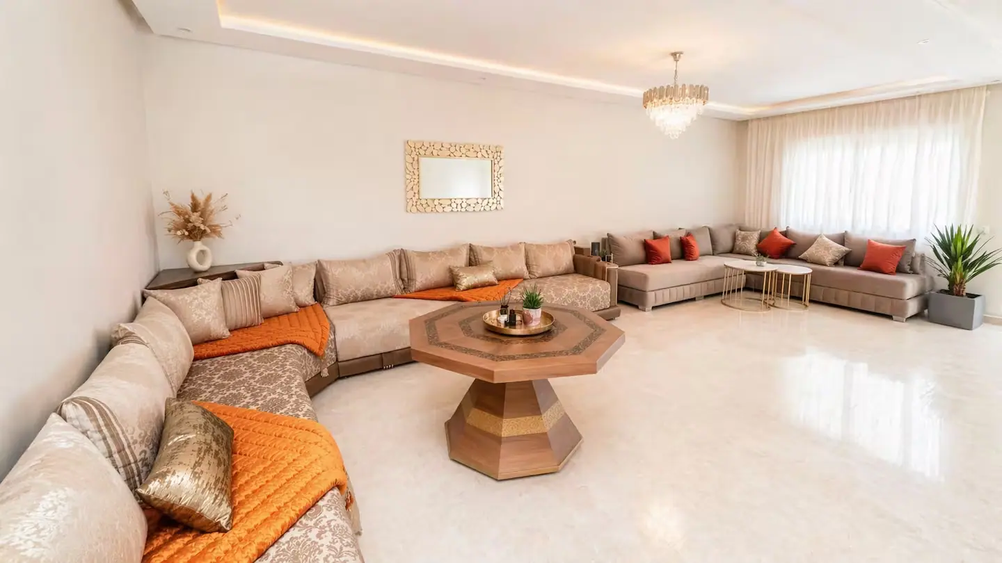 Appartement moderne proche de la mer géré par un membre du réseau à Mohammedia, sur la côte atlantique entre Casablanca et Rabat
