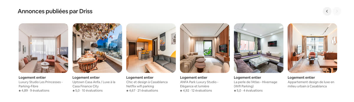 Annonces Airbnb de Driss Draouii