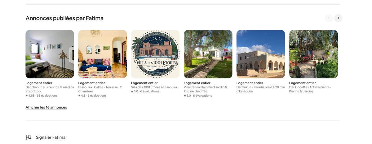 Annonces Airbnb de Laurent et Fatima