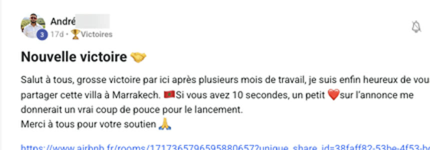 Message d'un membre qui annonce sa signature