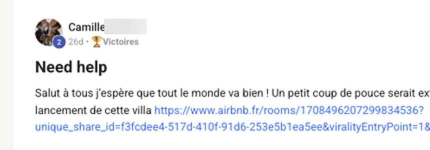 Message d'un membre qui annonce sa signature