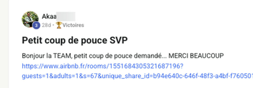 Message d'un membre qui annonce sa signature