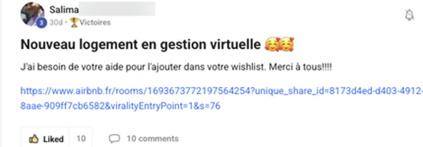 Message d'un membre qui annonce sa signature