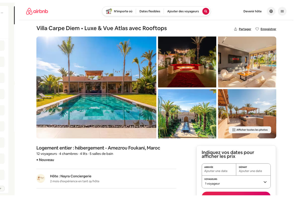 Annonce Airbnb d'un logement géré par un membre du réseau