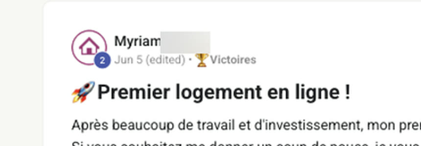 Message d'un membre qui annonce sa signature