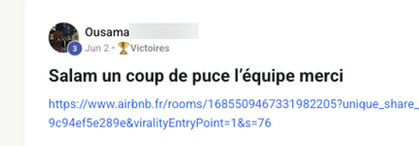 Message d'un membre qui annonce sa signature