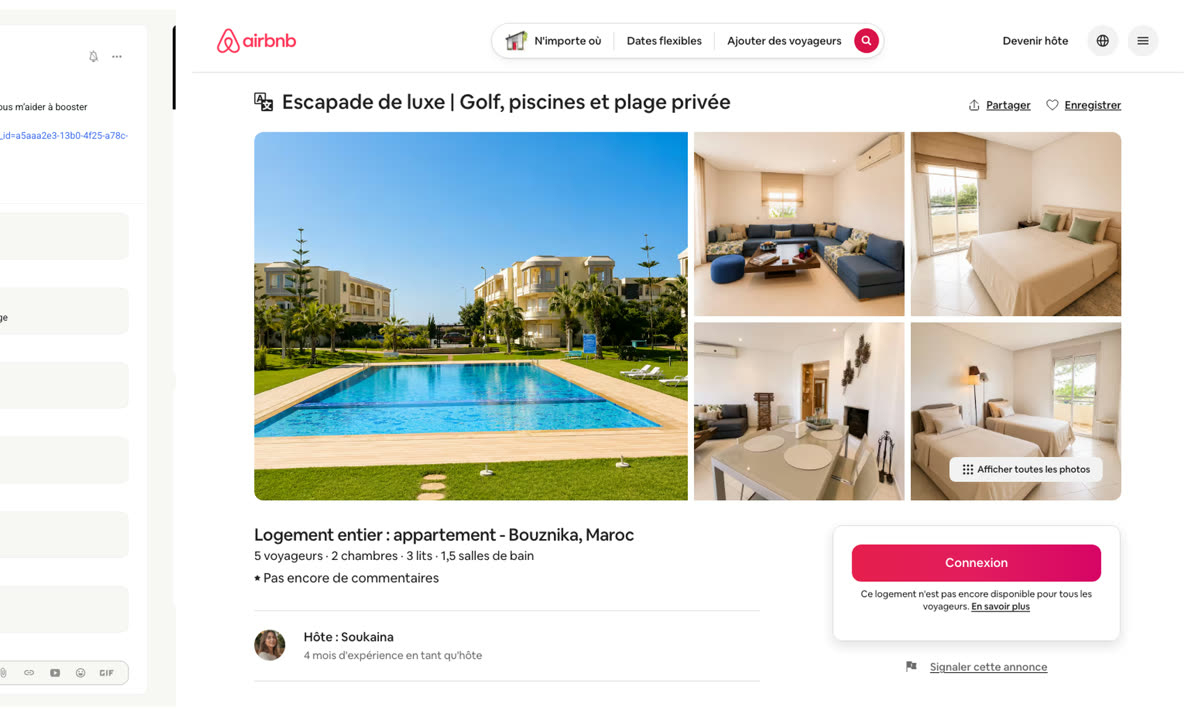Annonce Airbnb d'un logement géré par un membre du réseau