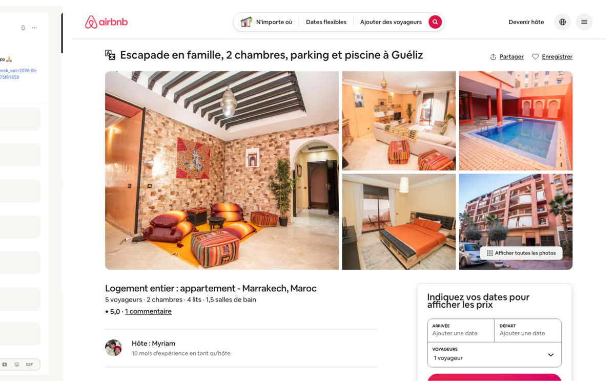 Annonce Airbnb d'un logement géré par un membre du réseau