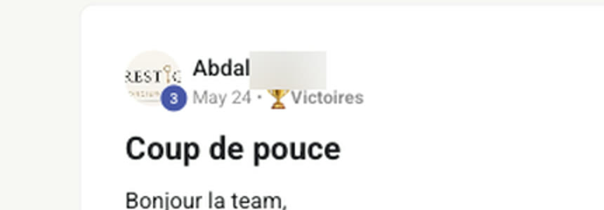 Message d'un membre qui annonce sa signature