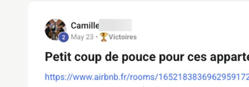 Message d'un membre qui annonce sa signature