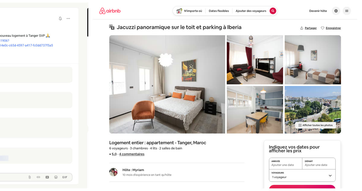 Annonce Airbnb d'un logement géré par un membre du réseau
