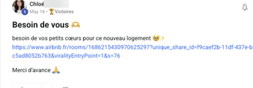 Message d'un membre qui annonce sa signature
