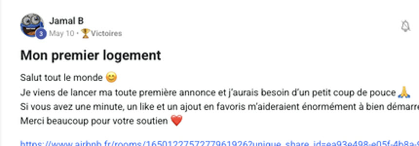 Message d'un membre qui annonce sa signature