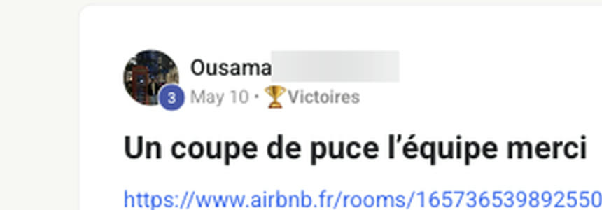 Message d'un membre qui annonce sa signature