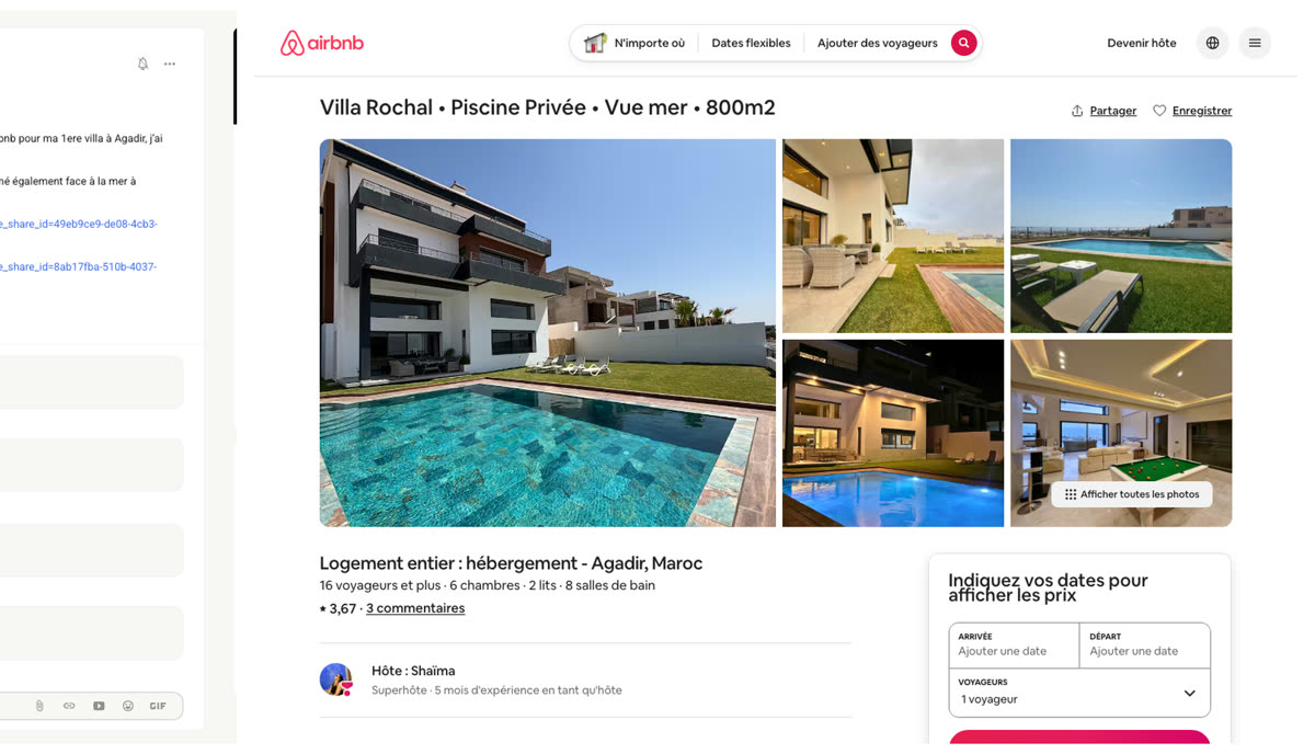Annonce Airbnb d'un logement géré par un membre du réseau