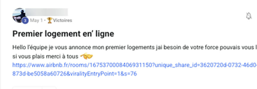 Message d'un membre qui annonce sa signature