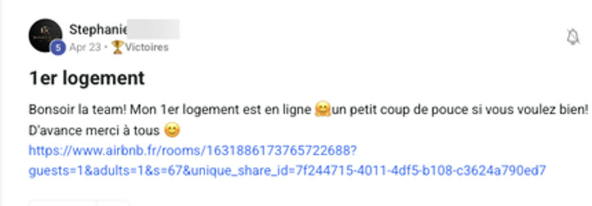 Message d'un membre qui annonce sa signature