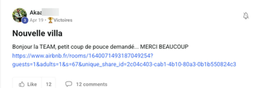 Message d'un membre qui annonce sa signature