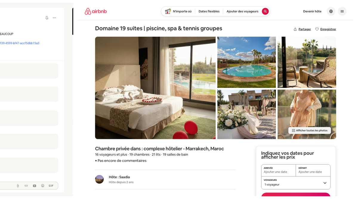 Annonce Airbnb d'un logement géré par un membre du réseau
