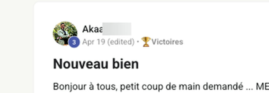 Message d'un membre qui annonce sa signature